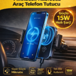 MIKNATISLI TEMASSIZ ŞARJ ÖZELLİKLİ ARAÇ TUTUCU